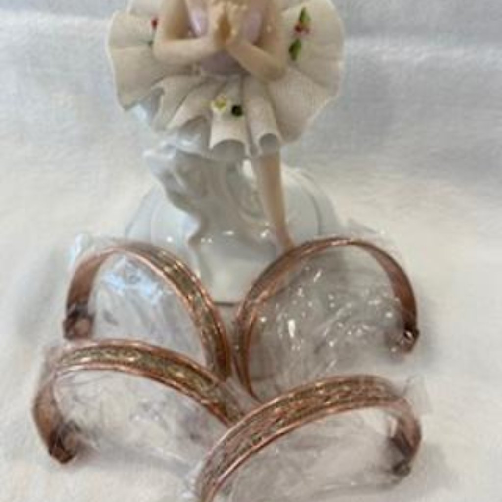 Set Of 4 Copper & Silver Design Cuff Bracelets